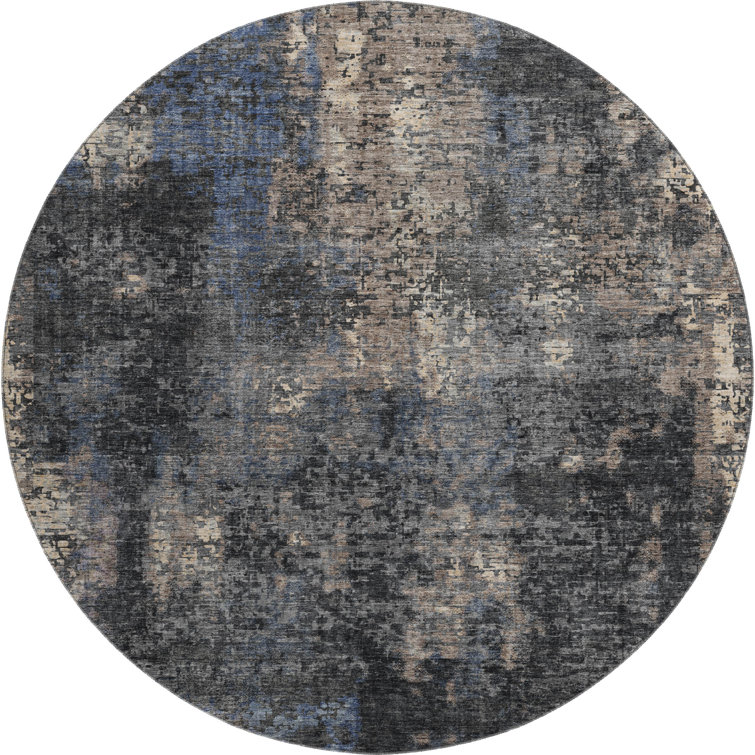Premium Machine Washable Prisco Charcoal Rug