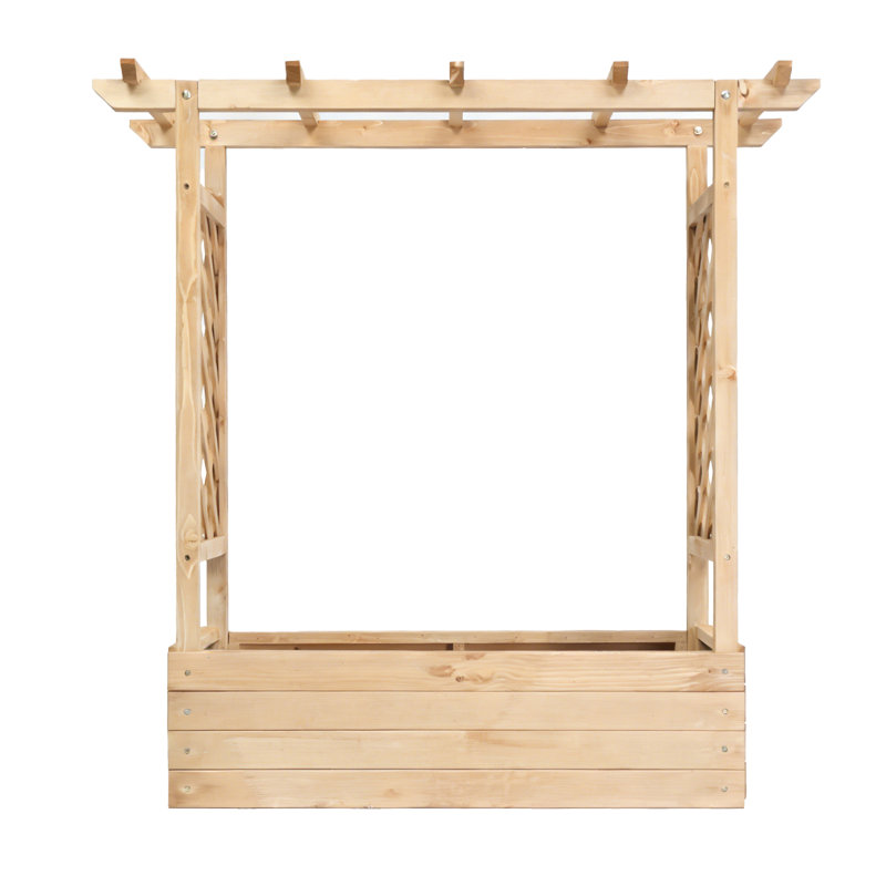 Sabeera Wood Planter Box with Trellis, Natural