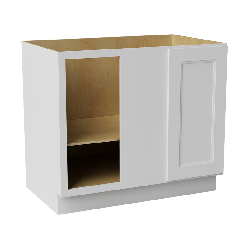 Armoire d'angle à base basse, 39" W x 34.5" H x 24" D, Blanc Newport