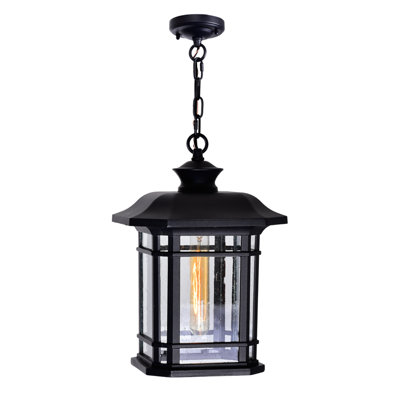 Luminaire suspendu d'extérieur moderne 1 lumière Rigdon pour patio, jardin et cour arrière