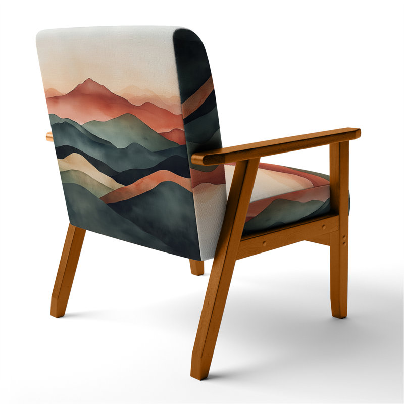 Chaise d'appoint rembourrée Desert - sauge brûlée Horizon I, Accoudoirs carrés bruns