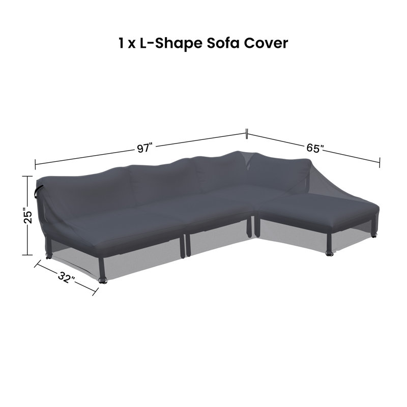 Housse pour canapé d'extérieur modulaire en L