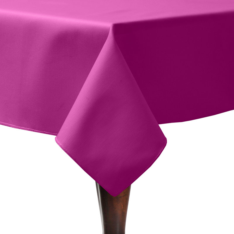 Cotton Twill Rectangular Tablecloth, 52" L x 48" W, 5, Raspberry