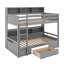 Lit superposé simple avec tablettes intégrées et tiroir de rangement-118031922