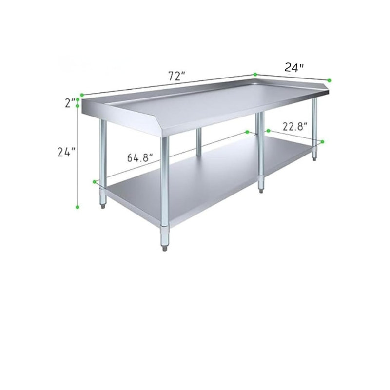 Table de mixage et équipement industriel en acier inoxydable Express KitchQuip - H 24 po x l 72 po x P 24 po