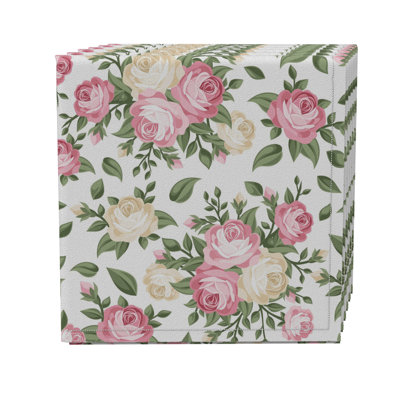 Cotton Twill Floral Square Napkin