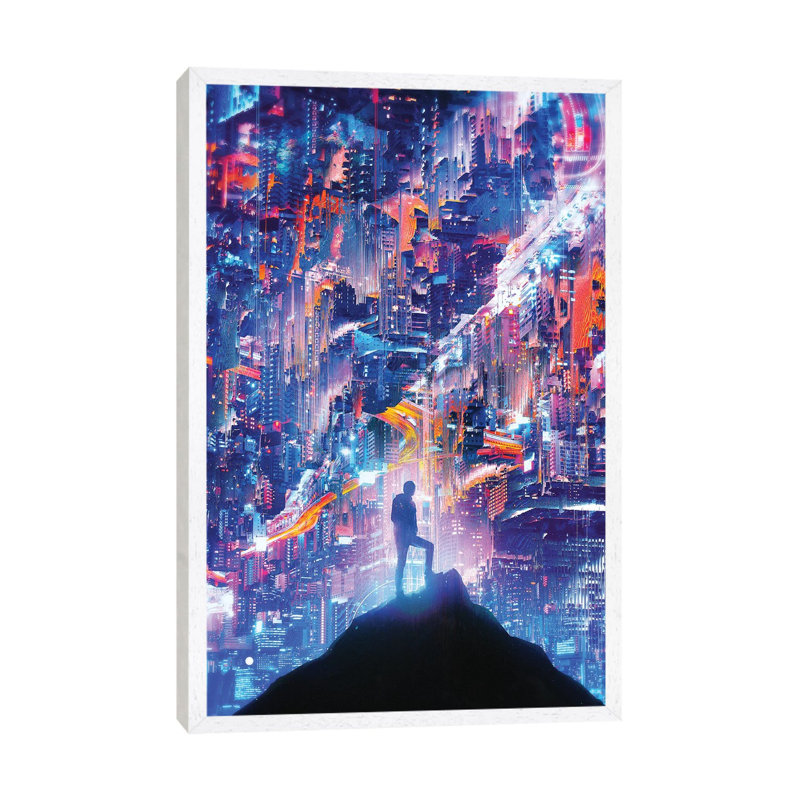 Peak by Nicebleed - Print on Canvas, White Framed, 66.04cm H x 45.72cm W x 3.81cm D