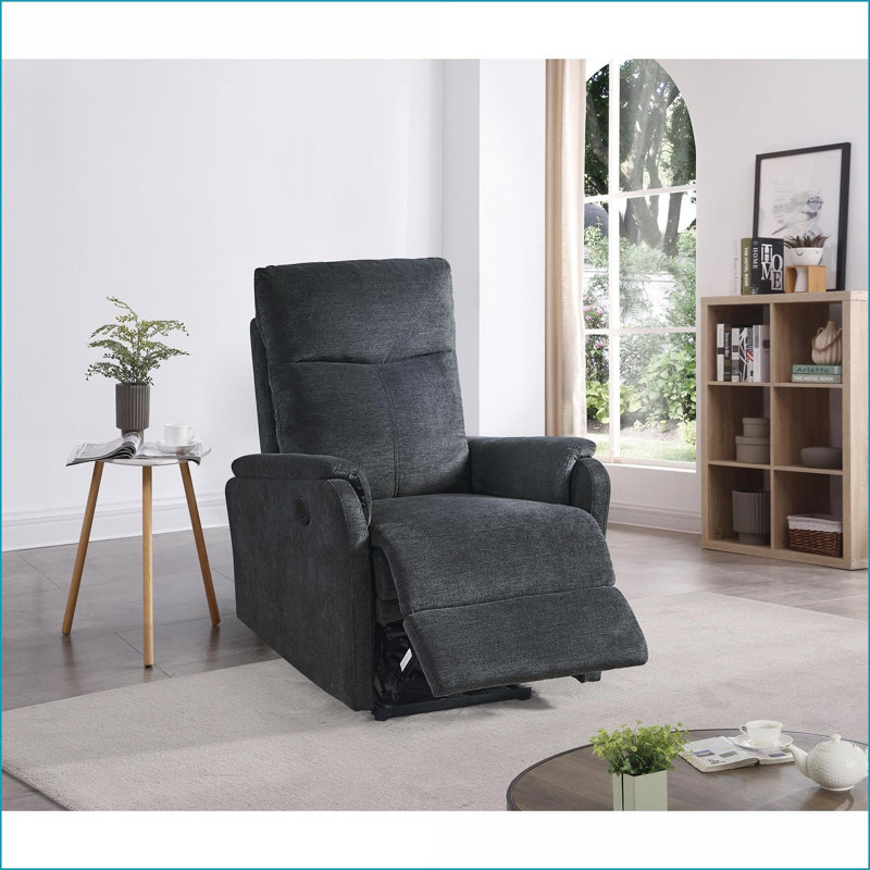 Recliners with Power Function | Easy Control Single Recliner for Living Room Bedroom | Dark Gray Fabric