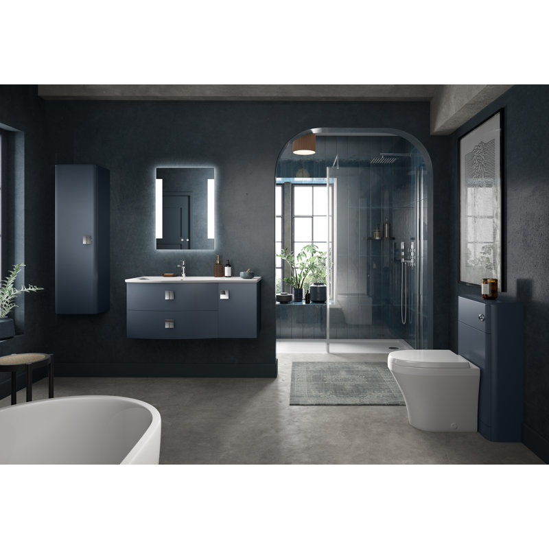 Sarenna 1012mm Single Bathroom Vanity with Integrated Polymarble Basin, Mineral Blue