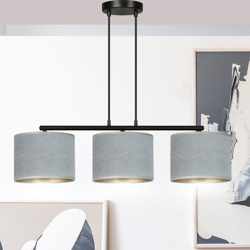 Eamie 3 - Light Steel Kitchen Island Pendant, Grey