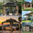 Sunjoy Kingston 12x12 ft. Hardtop Gazebo, Steel Patio Gazebo with Double Roof, Curtains and Netting-116650439