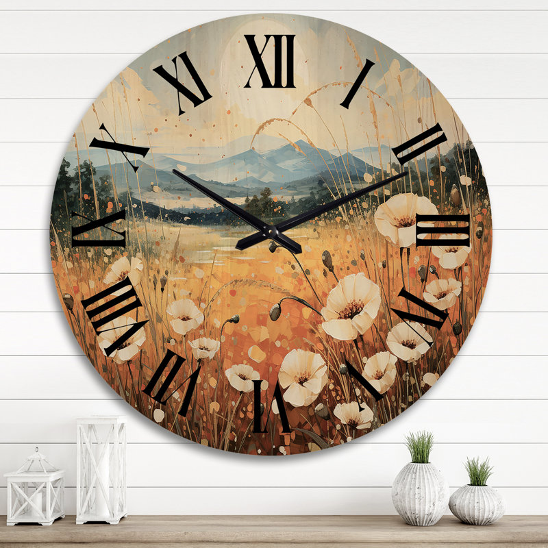 Horloge murale en bois massif Marcellous, Très grand