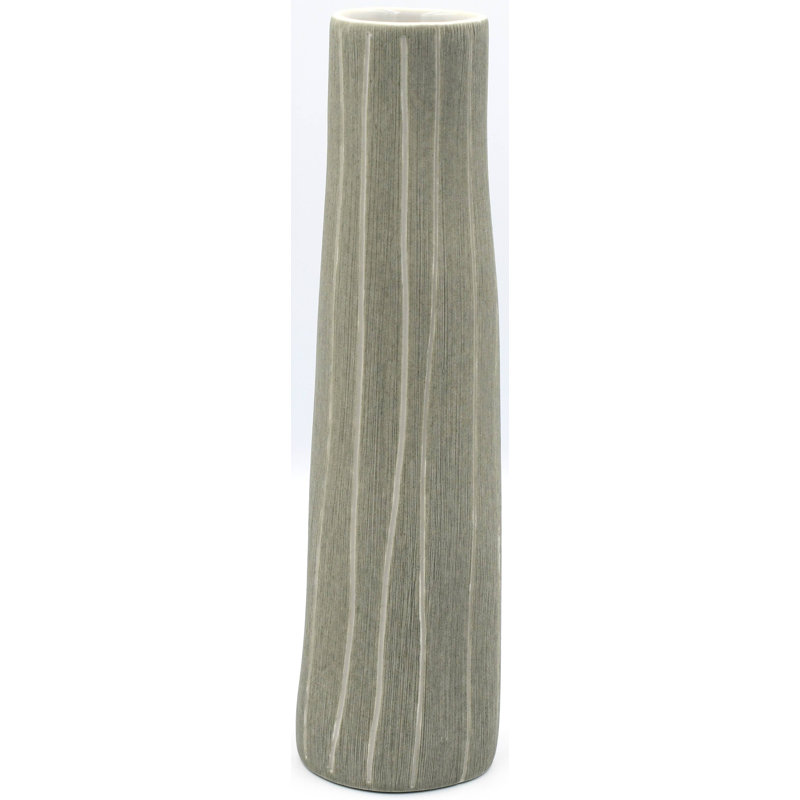 Vase de table, H 8,3 po x l 2,2 po x P 2,2 po, gris