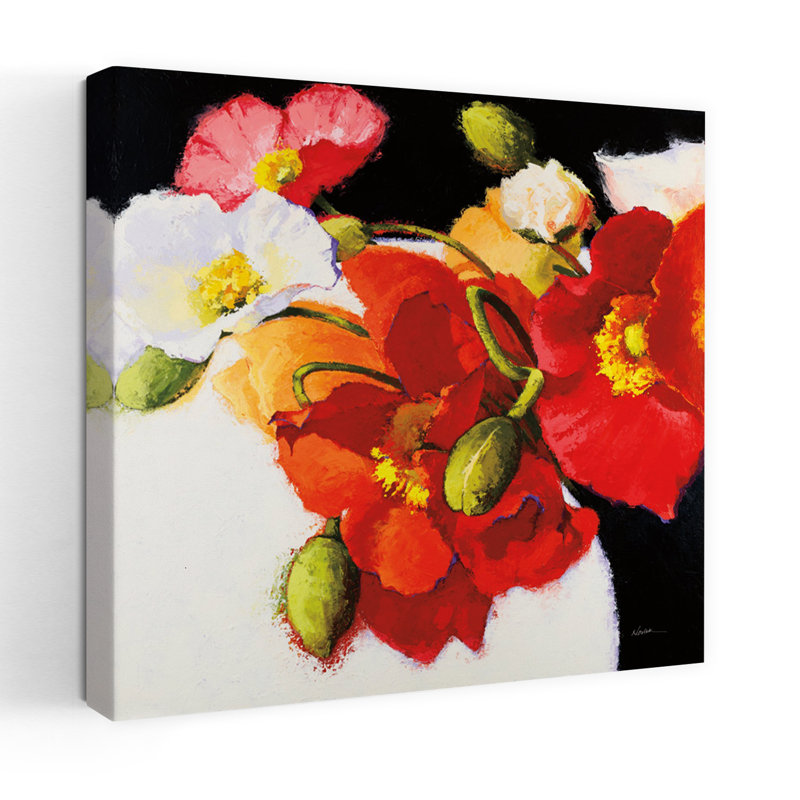Mon audace I, coquelicot contemporain, H 48 po x l 48 po