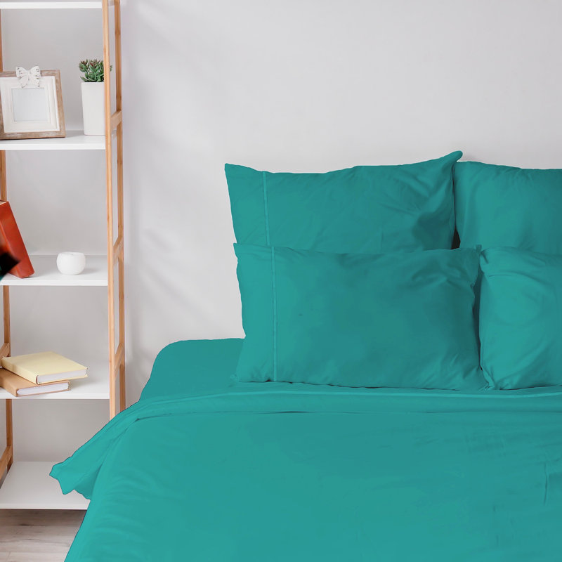 6 Piece Ultra Soft Double Brushed Microfiber Sheet Set, Cooling Sheets with Extra Deep Pockets - Machine Washable, Teal
