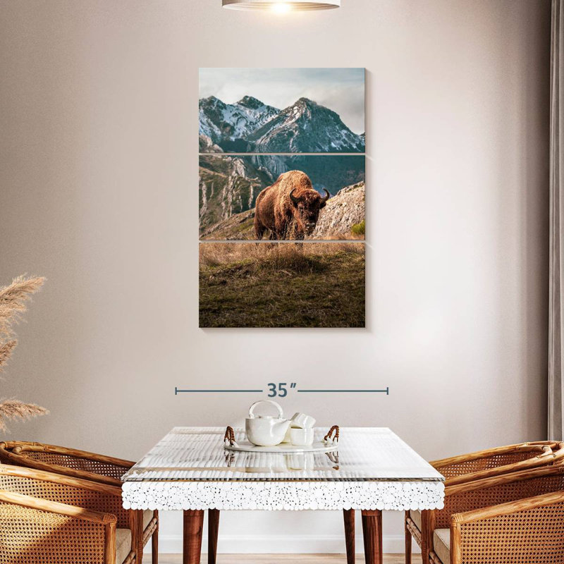 Brampt Simple Mountain Bison, 45" H x 28" W
