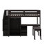 Lit mezzanine simple avec escalier, tiroirs, bureau et garde-robe-632512672