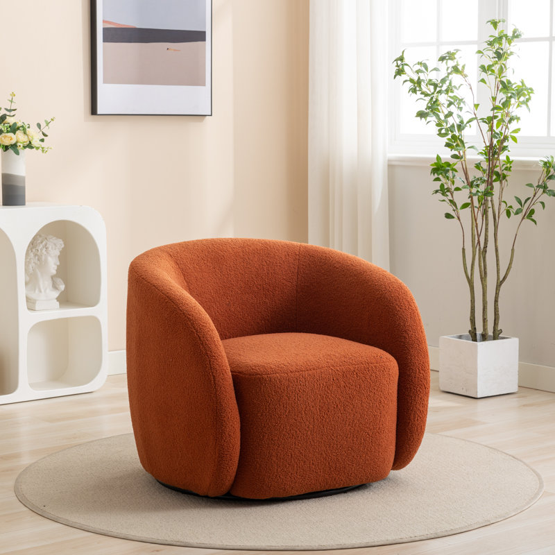 Fauteuil demi-tonneau Katherline, Mélange de polyester orange