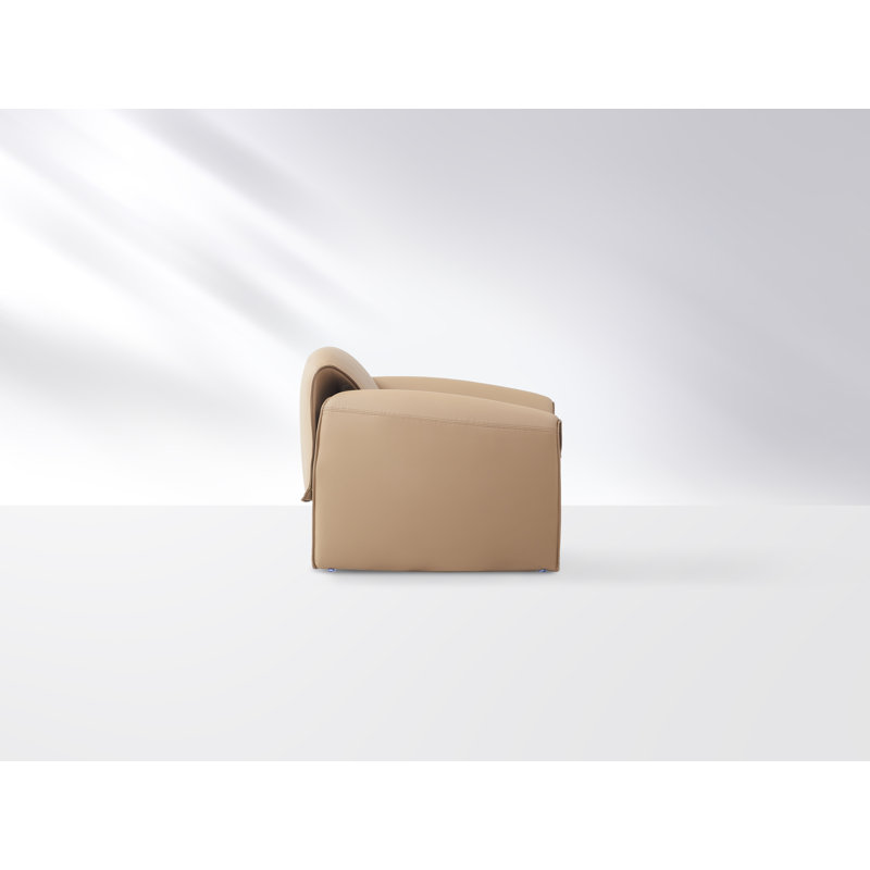 Faux Leather Club Chair, Brown Faux Leather