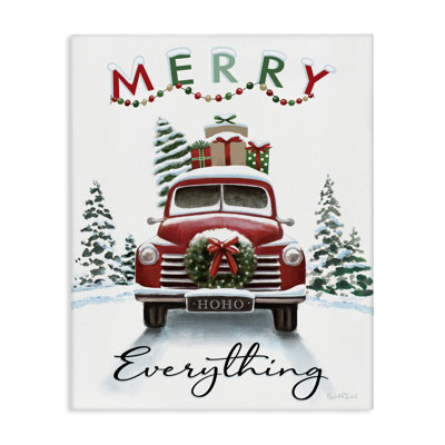 Art mural sur toile «Merry Everything Gift Car» par House Fenway