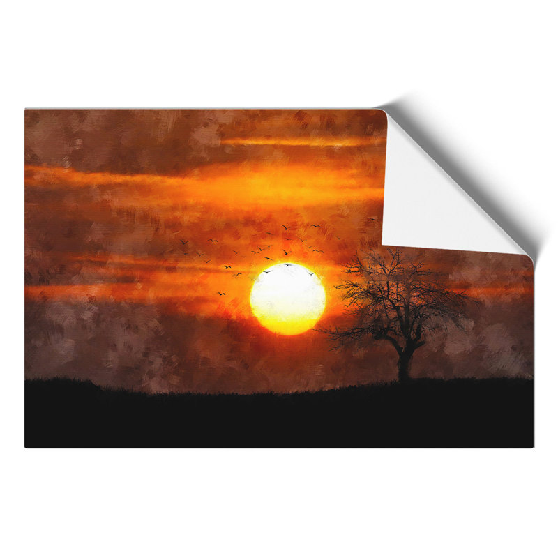 Tree at Sunset Painting - Frameless Print, 42cm H x 59cm W x 0.1cm D