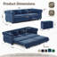 Canapé Chesterfield, canapé-lit 3 en 1, canapé-lit convertible, canapé-lit king size, méridienne, canapé 3 places en velours avec pouf amovible-285799243