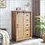 Commode 5 tiroirs avec porte de grange coulissante-425528779