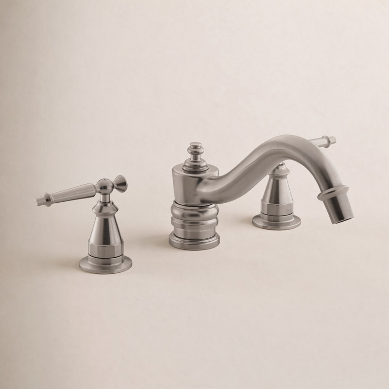Garniture de robinet de bain antique pour valve à haut débit à fixer sur le plateau avec poignées levier, valve non incluse