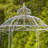10FT. TALL ROUND IRON GAZEBO WITH SIDE WALLS IN ANTIQUE WHITE "TATIANNA"