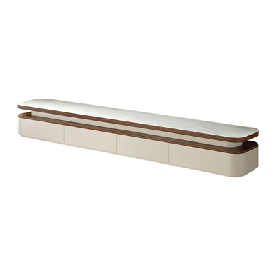 Modern Beige Sintered Stone Manufactured Wood TV Stands