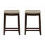 Tabouret de comptoir en bois massif de 26,5 po avec siège rembourré en cuir végétalien Arlyce-1891881076-1897219077