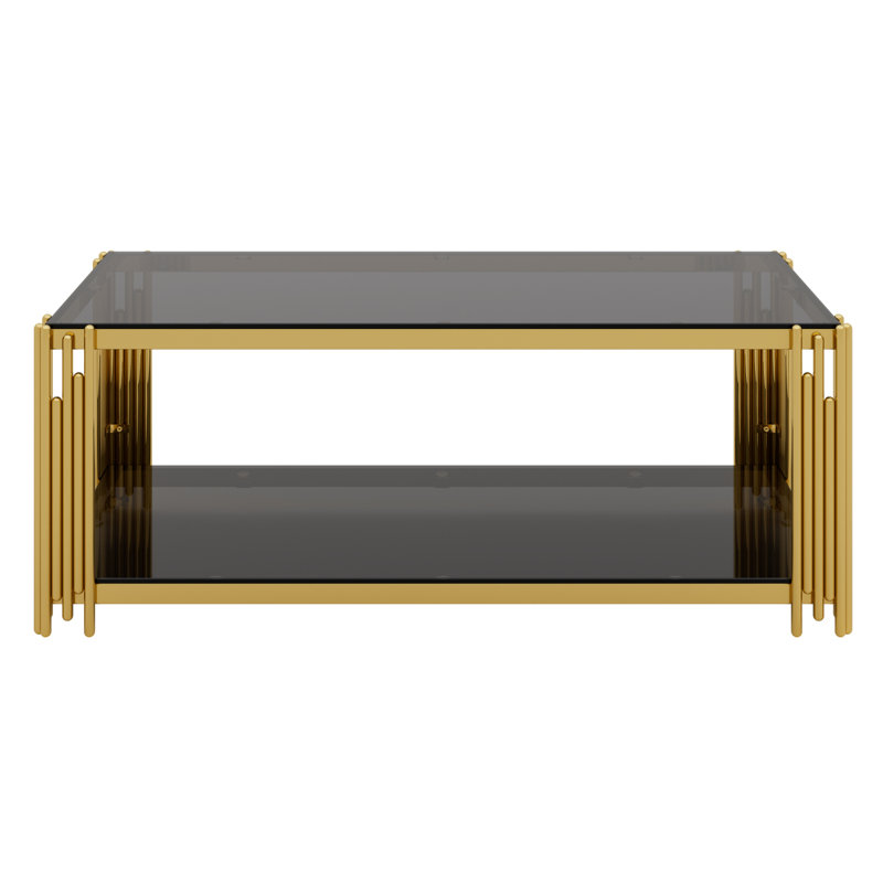 Table basse moderne rectangulaire noire, miroir, Noir