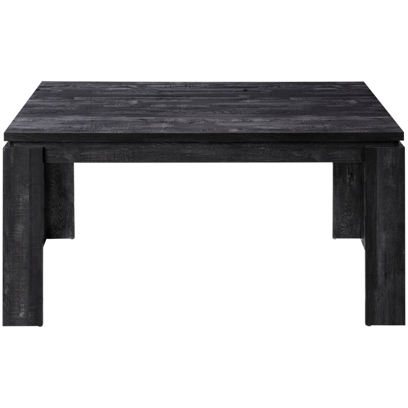 Table rectangulaire en stratifié noir de 60 po, de style contemporain, pour la cuisine et la salle à manger, Stable moderne et rectangulaire, stratifié, structure robuste, 6 sièges