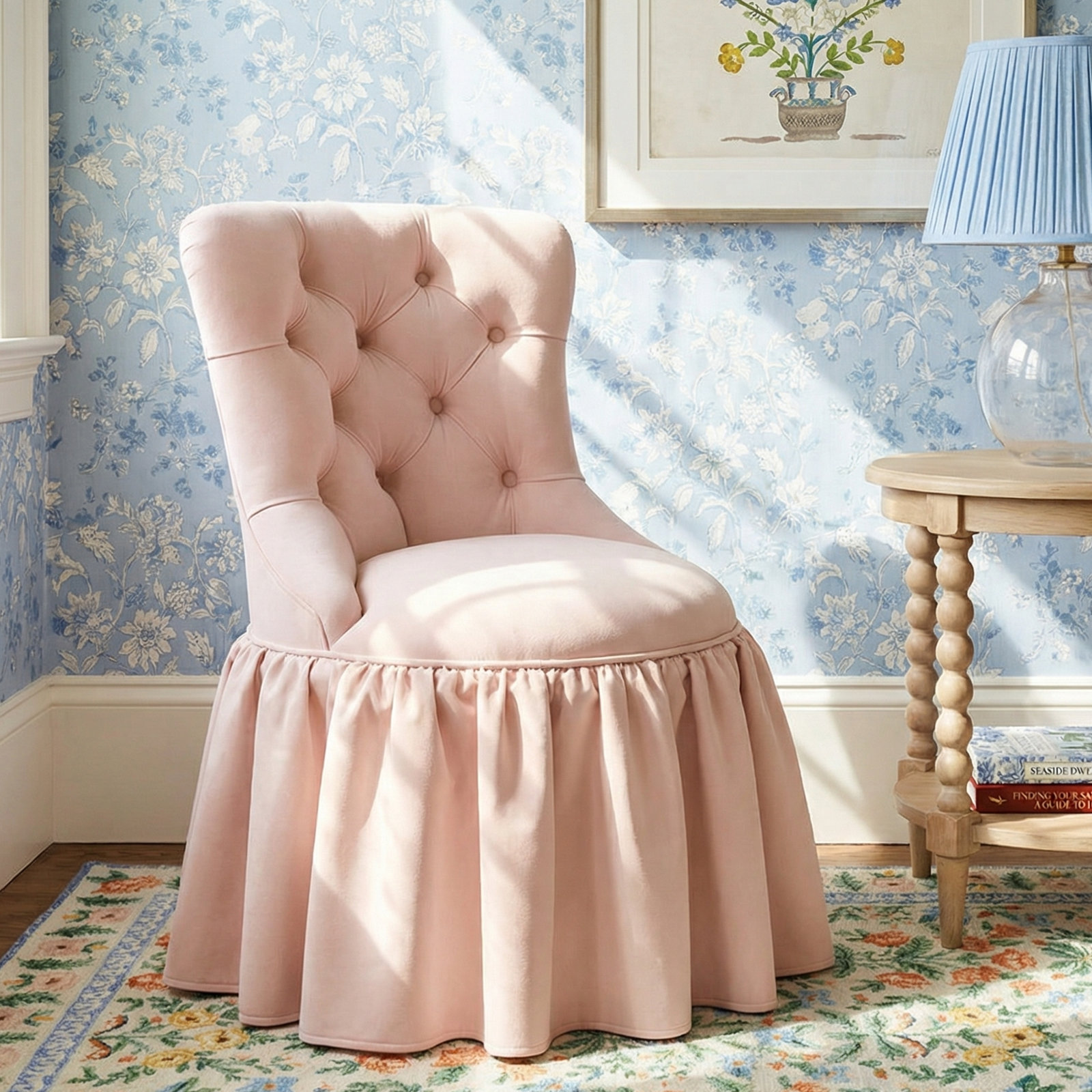 Minnie Side Chair, Classic Navy Linen