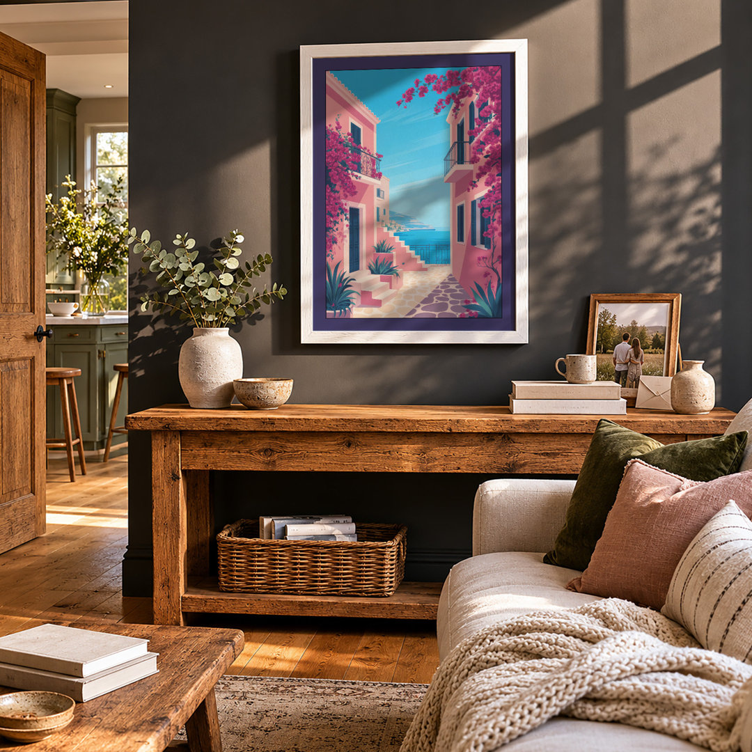 Mediterranean Escape Coastal - Framed Print