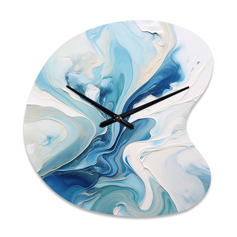 Bleu et gris Elixir V éthéré - horloge murale asymétrique en métal, horloge murale bleue, Petit