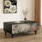 47.24" Black Solid Wood Rectangular Coffee Table