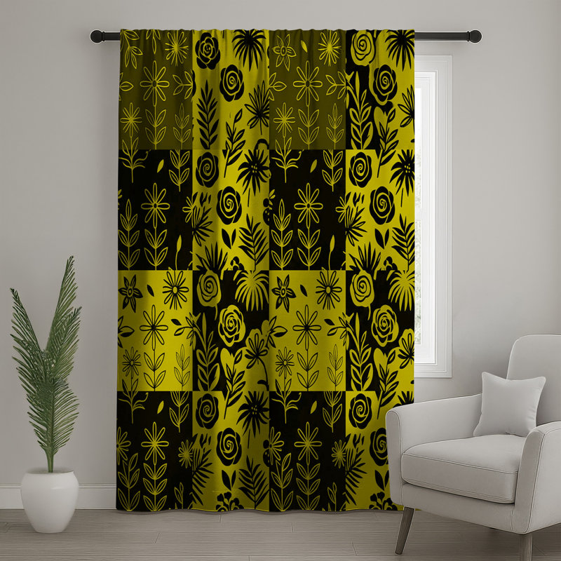Rideaux à motif Elsie, 50 po x 92 po - 1 panneau, Transparent