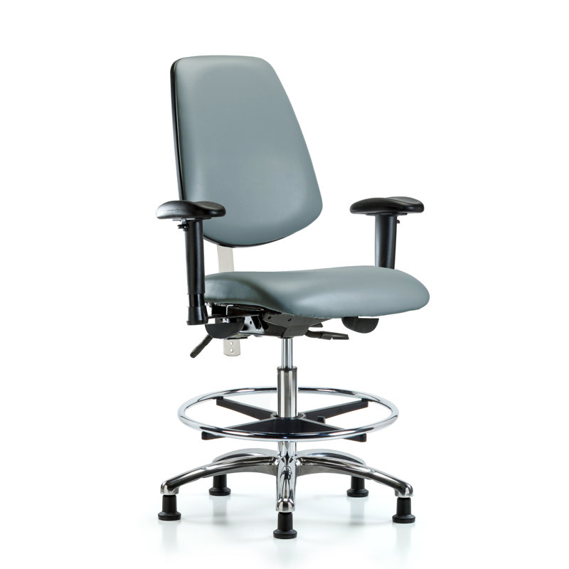 Chaise de travail en vinyle Lakyna, gris
