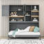Lit simple escamotable avec armoire, tablettes lumineuses et port USB-813731926