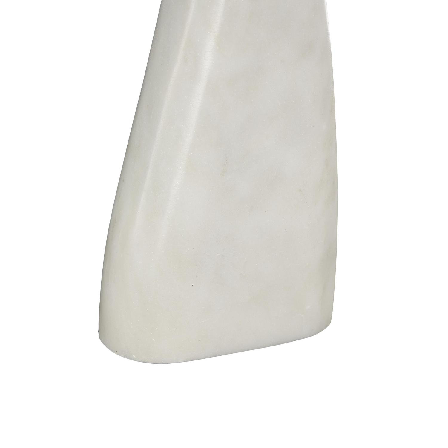 Genuine Marble Whale Sculpture, White