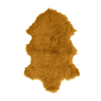 Sheepskin Area Rug in Mustard