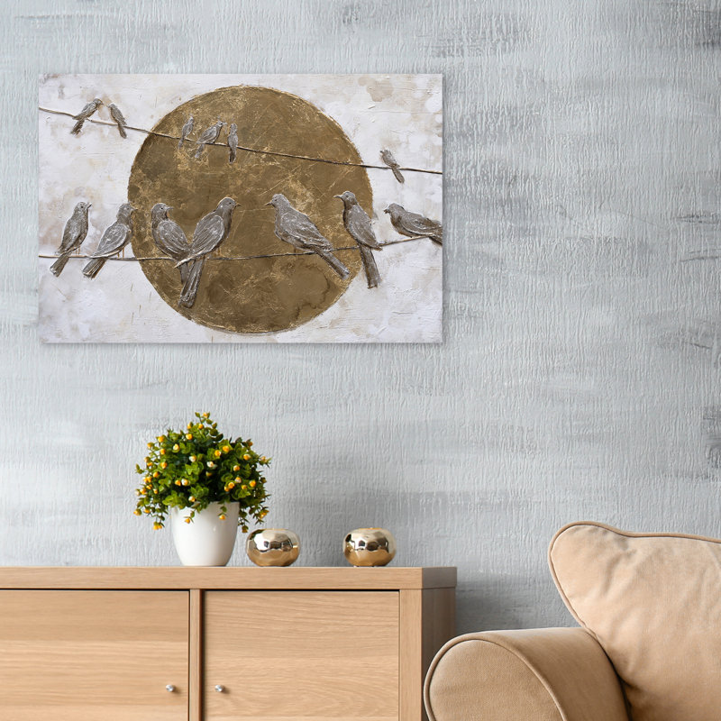 Oiseaux - peinture sur toile tendue