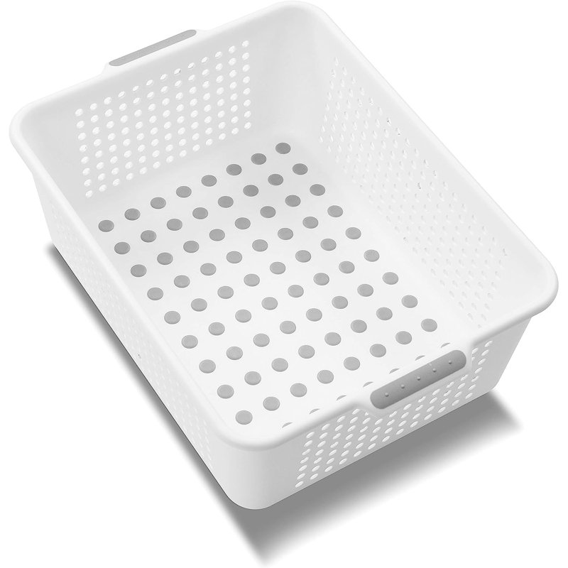 Panier moyen classique, H 5,1 po x l 14,8 po x P 10,8 po, blanc