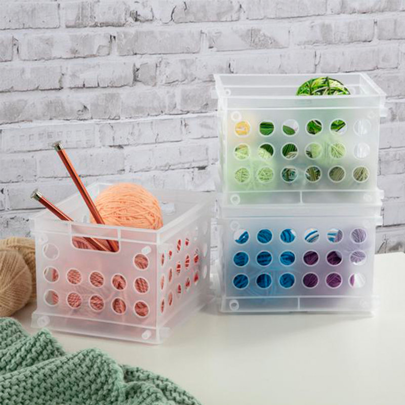 Convenient Mini Plastic Crate Set, Clear, 12-Pack