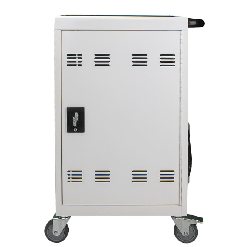 Station de chargement mobile 30 + 2Bay pour Chromebook, tablette et ordinateur portable avec multiprise incluse, assemblage requis - BLANC