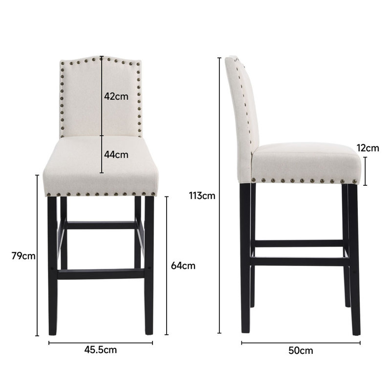 Farnhill Upholstered Counter Stool, Beige