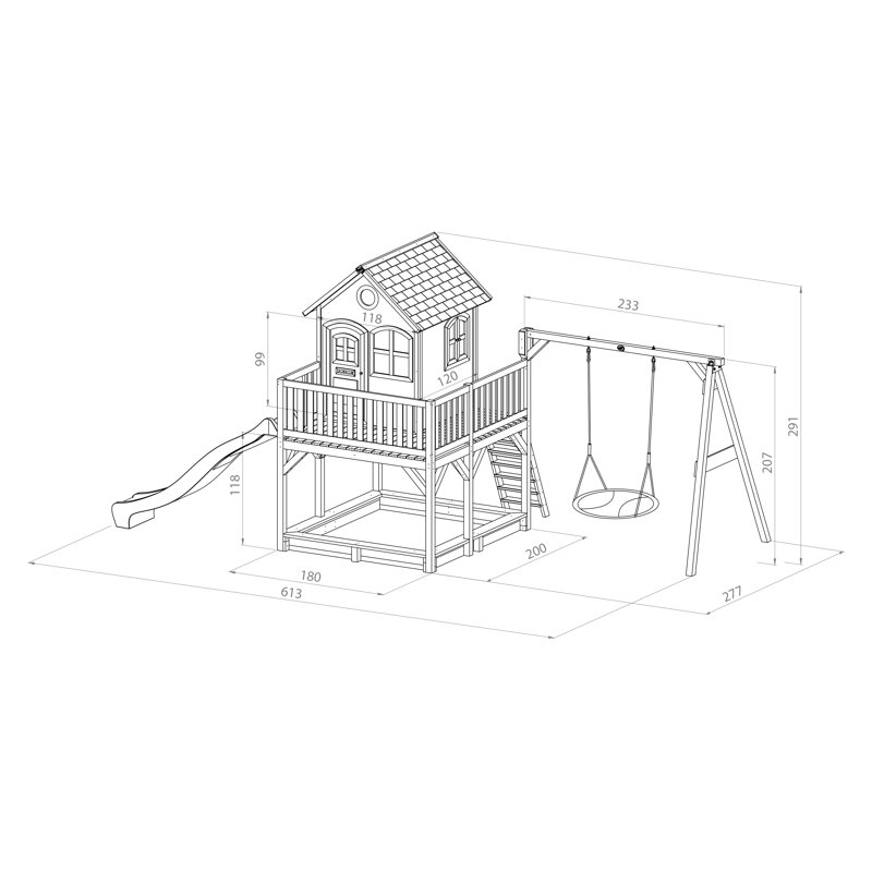 Liam AXI Hemlock Swing Set with 1 Swing(s) , 1 Slide(s), Purple, Brown/White