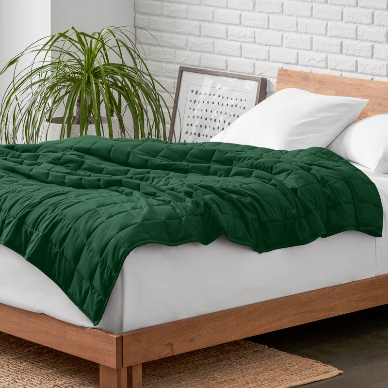 Couverture en coton sergé, l 40 po x L 60 po, 10 lb, Vert forêt
