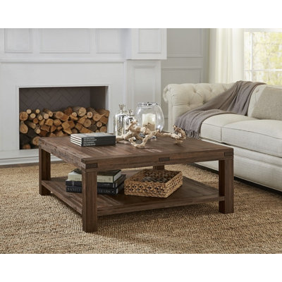 Table basse carrée en bois d'acacia Livingston